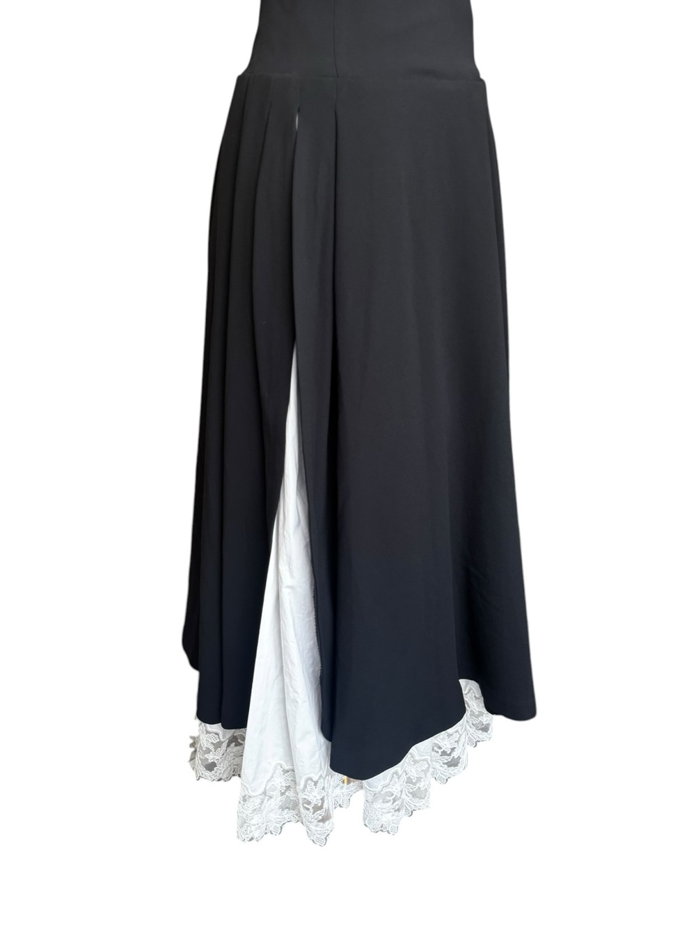 NWT Helsa The Finale Midi Dress with Lace & Poplin - Black/ White Small - Picture 7 of 15